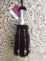 Brown & silver key tassel with silver decorative beads